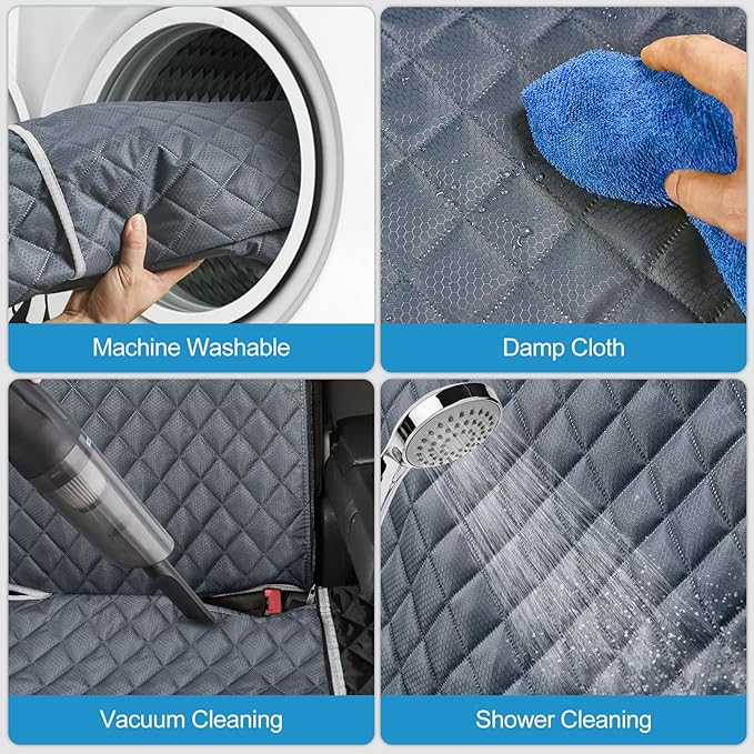 Grey Dog Car Seat Cover for Back Seat X-Large,Non-Stick Fur,Pet-Friendly and Waterproof - Universal Fit Interior Protector for Auto, Van, SUV - Ideal for Kids and Pets (X-Large)