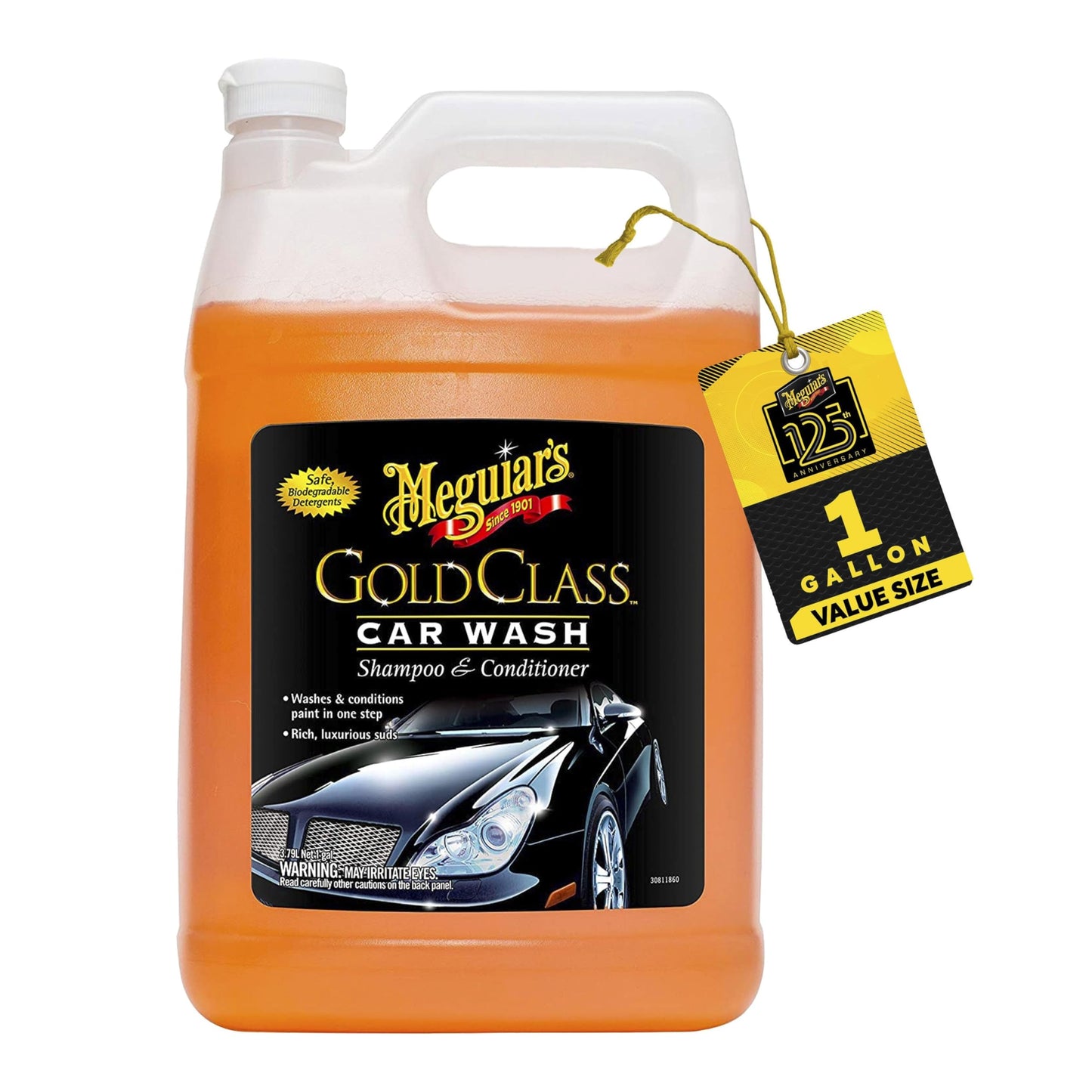 Meguiar's Gold Class Car Wash – Premium Foaming Car Wash Soap, High Gloss Finish, Safe for Clear Coats, Deep Cleans without Removing Waxes, Car Detailing Supplies for Cars, Trucks & SUVs – 1 Gal