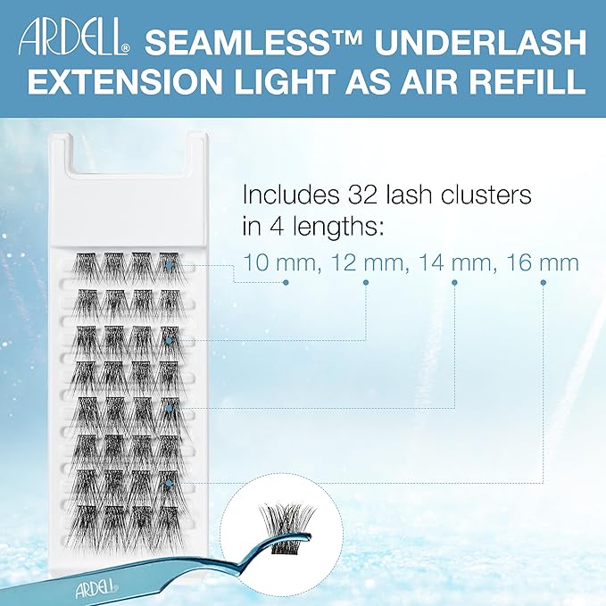 Ardell Seamless Light-as-Air Underlash Extensions - Refill Pack, DIY Cluster Eyelash Extensions, Natural Eyelash Clusters, Individual Lashes, 1 Pack