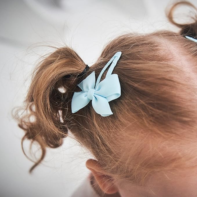 40PCS Snap Baby Hair Bows Clips for Girls Grosgrain Ribbon Fully Wapped 2 Inch Infant Hair Barrettes Accessories for Baby Girls Newborns Toddler