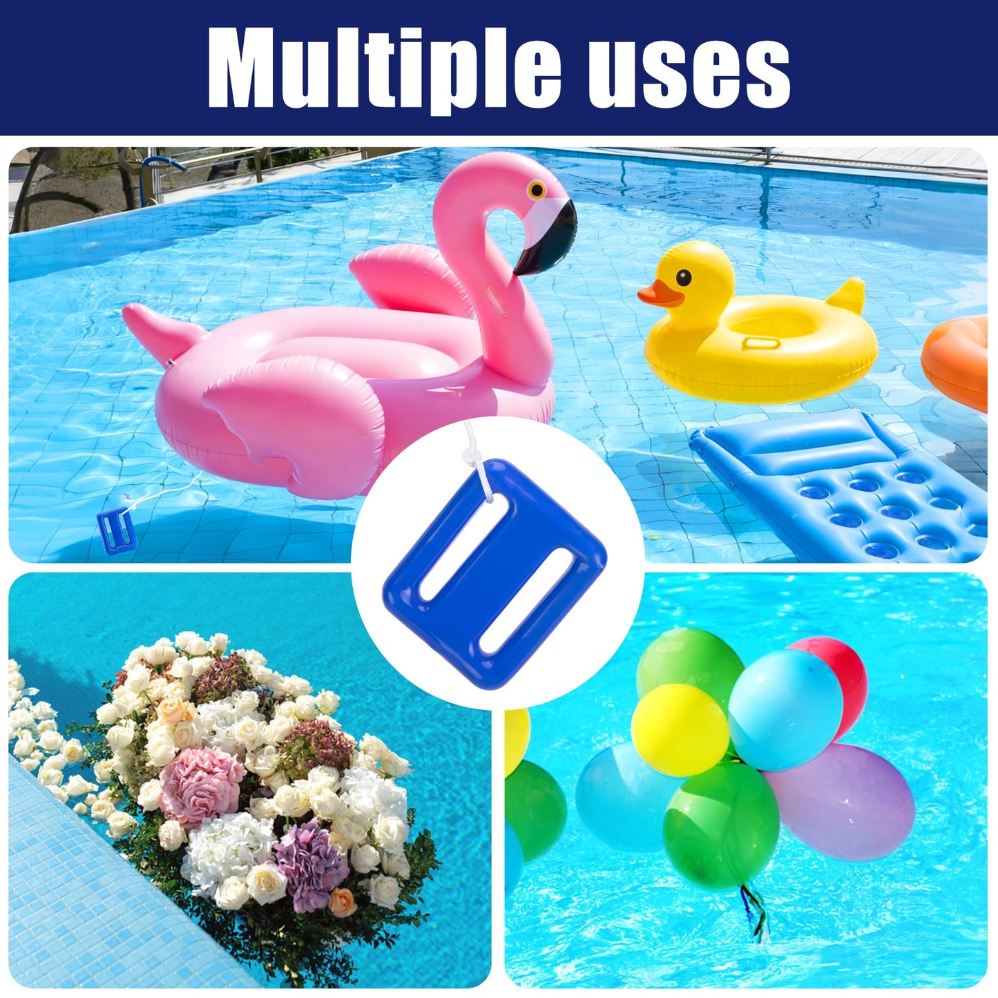 DECOHS 500g Pool Float Anchor Replacement Set, Pool Fountain Float Weight with String, Pools Weight Floating Anchor for Lake Floats Fountains Swimming Areas