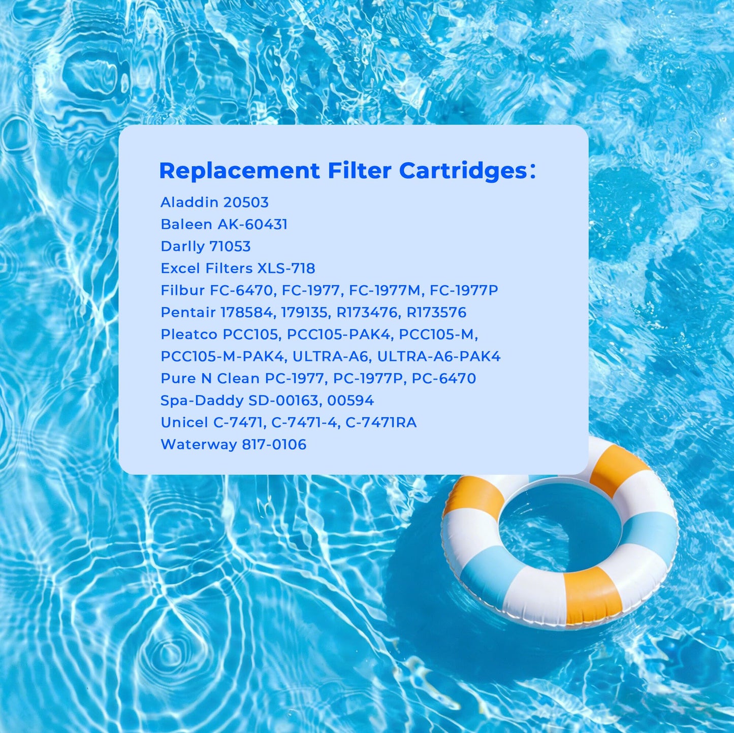 AQUIVEX CCP420 Pool Filter Cartridges 4 Pack, Compatible with Pentair Clean & Clear Plus 420, 178584, 179135, R173576, Pleatco PCC105, PCC105-PAK4, Filbur FC-6470, Unicel C-7471