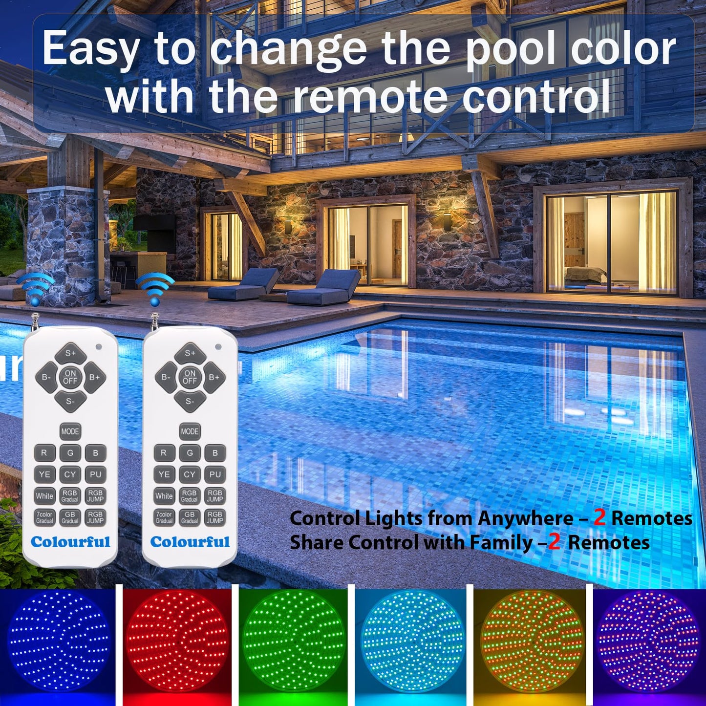 Cynlink 120V 50W LED Color Changing Pool Lights for Inground Pool, Swimming Pool Light Bulb with Remote, E26 Replacement Underwater Pool Lighting for Pentair and Hayward Light Fixtures
