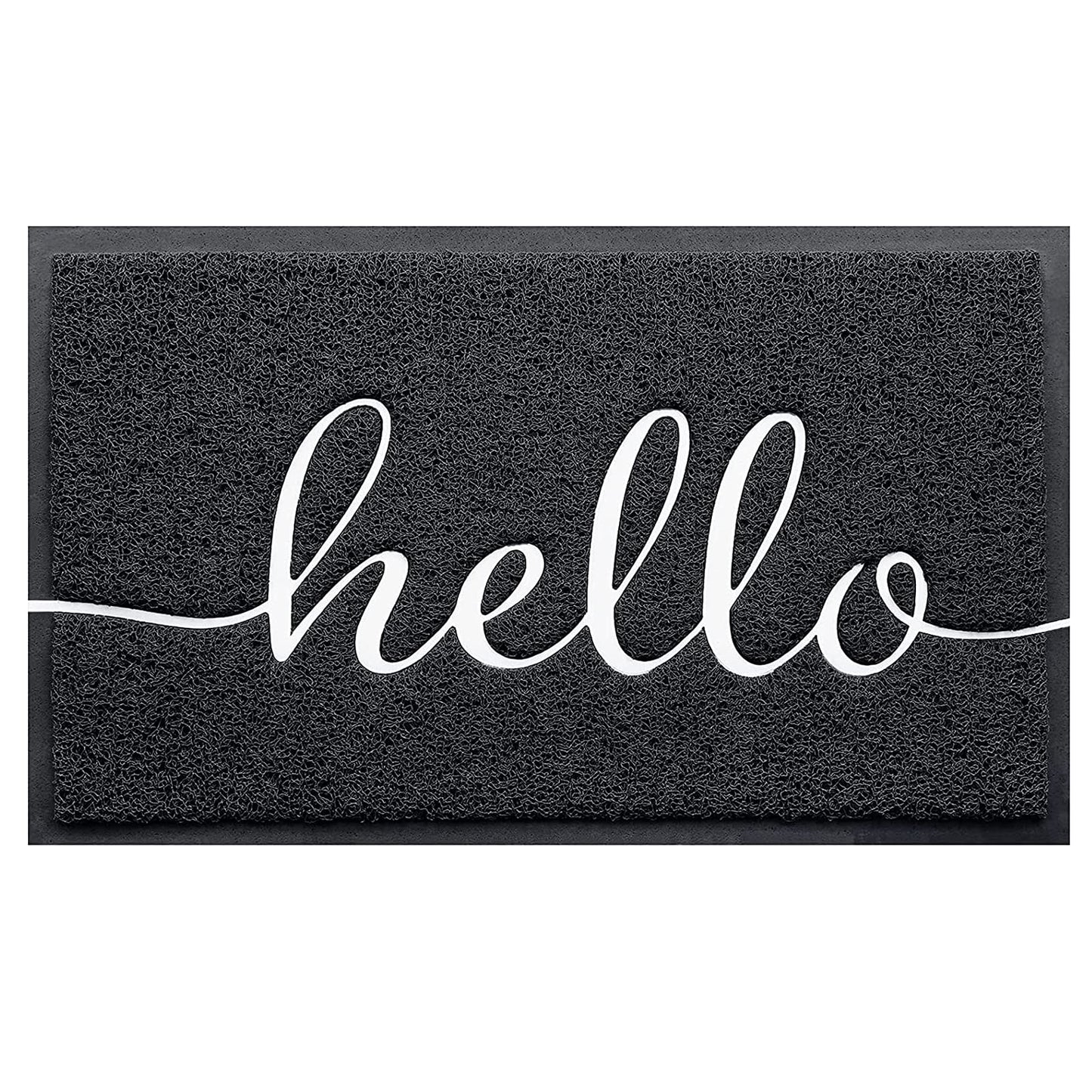 BeneathYourFeet Door Mat (32"x20",Black), Welcome Mat Low Profile Front Doormat Indoor Outdoor Door Non Slip Rugs for Entryway, Patio, High Traffic Areas