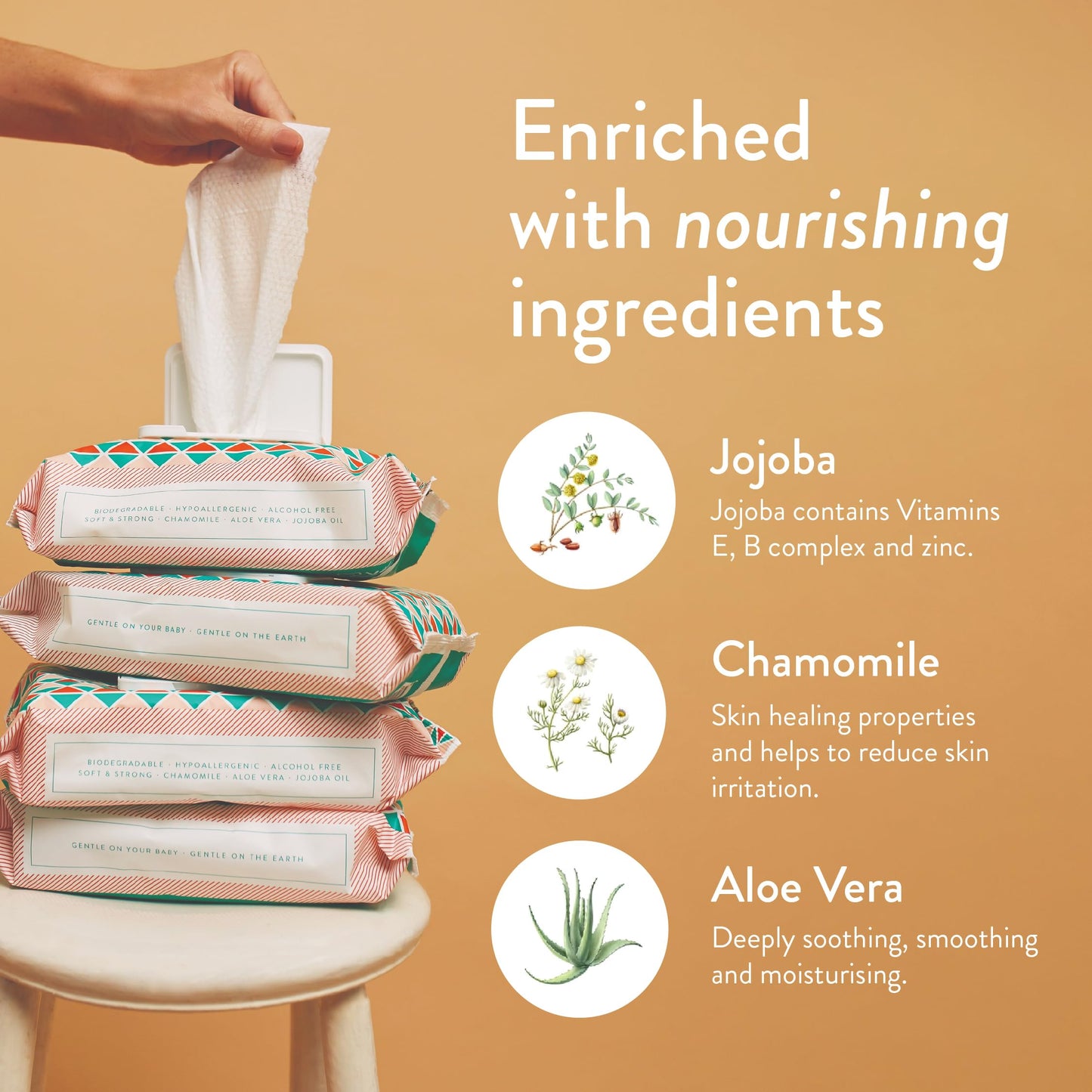 JOONYA Unscented Baby Wipes — Plant-Based, Fragrance-Free Bulk Diaper Wipes | Hypoallergenic, Non-Toxic & Biodegradable Wet Wipes for Sensitive Newborn Skin | 3 Packs of 80 (240 Total)