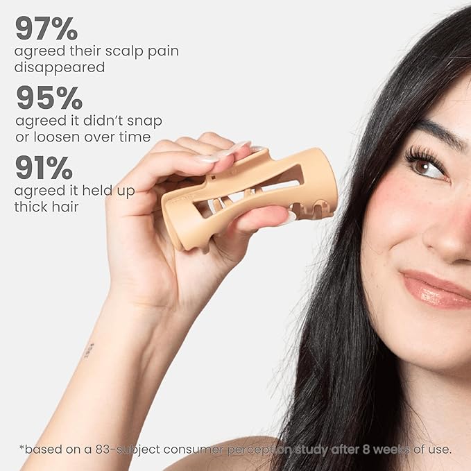 The Original Mello Hair Claw Clip Squishy Claw Clip Made in Korea Patent Pending 30021976 (Brown, Medium)