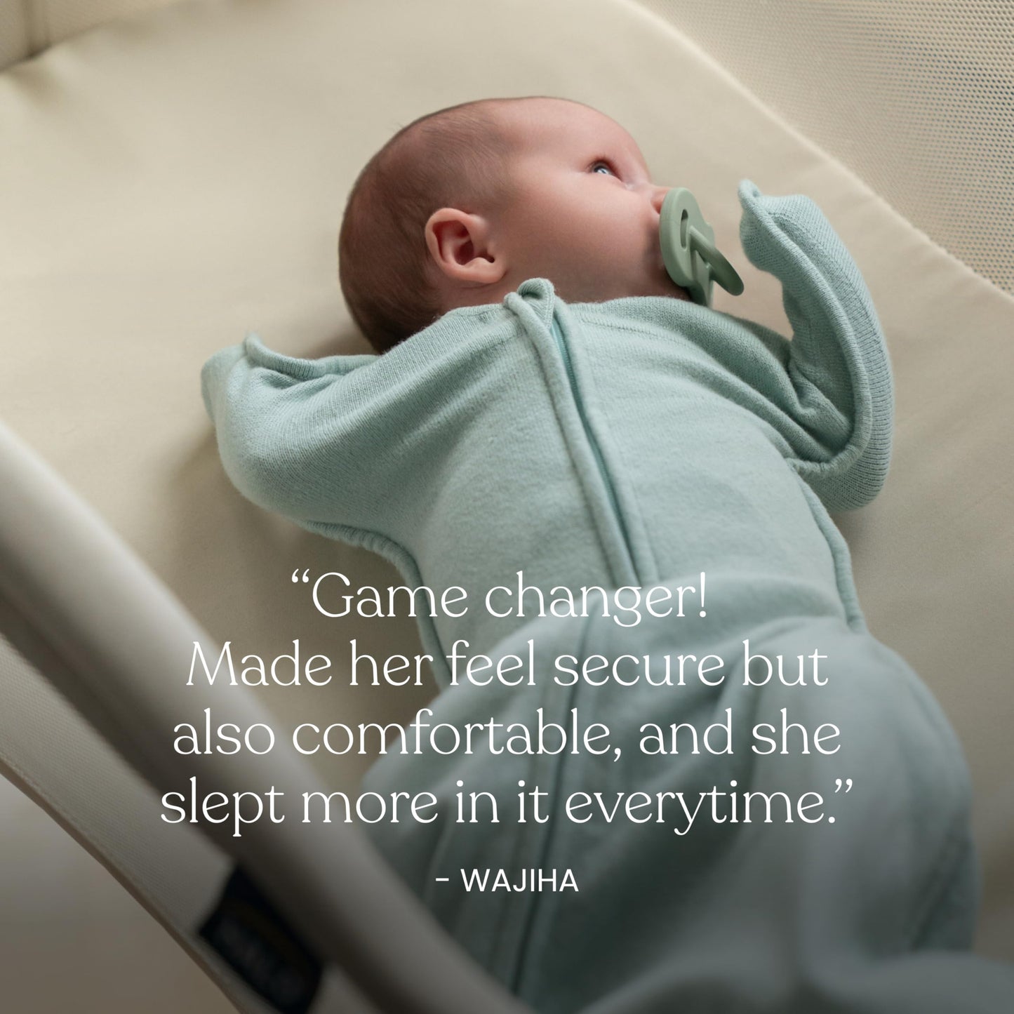 HALO Sleepsack SwaddleStretch, Arms Up or Extended Arms, Newborn Baby Swaddle, 0 – 3 Months, 0.5 TOG, Calm Sage