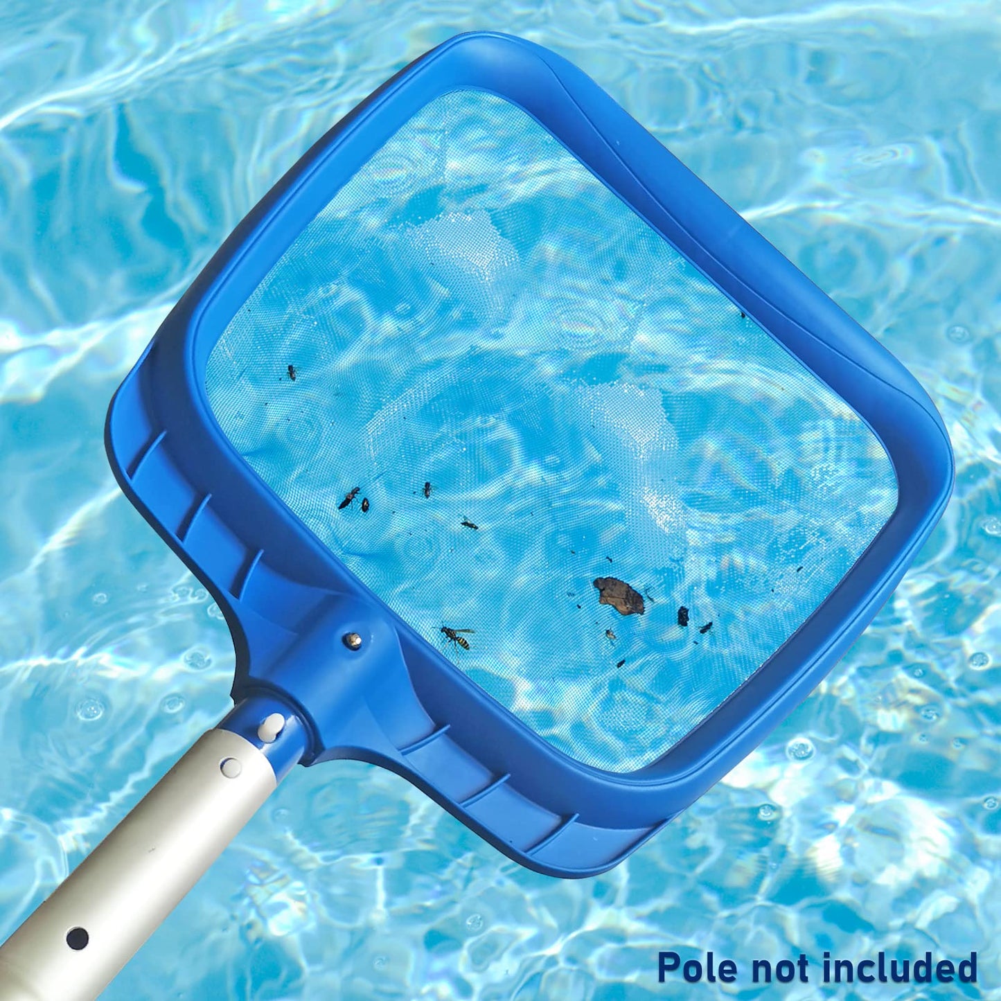 Poolvio Heavy Duty Swimming Pool Leaf Skimmer Net with Strong Reinforced Handle for Cleaning Swimming Pools, Hot Tubs, Spas and Fountains