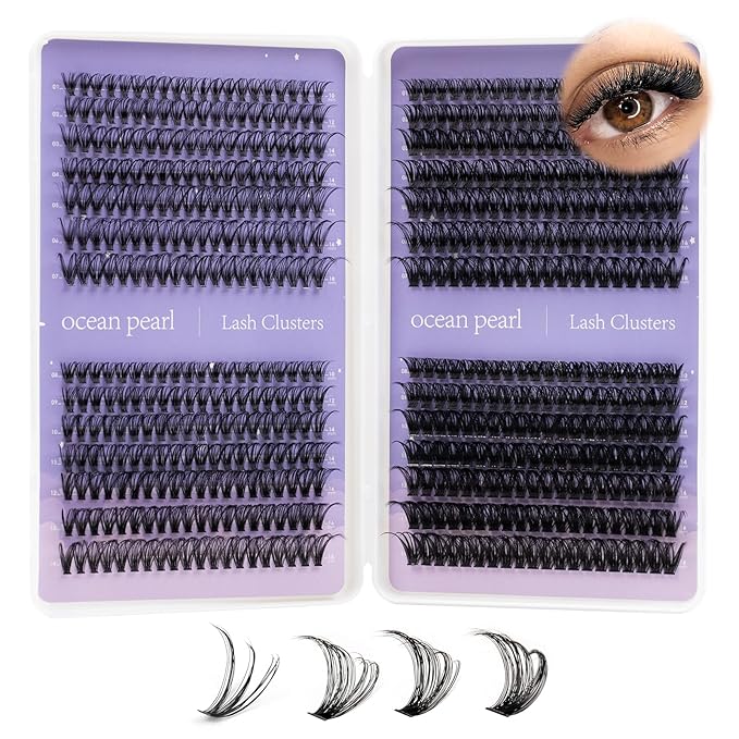 Lash Clusters 560 Pcs 30D 40D 60D 80D Eyelash Clusters 10-18mm Individual Lashes Thick Volume DIY Eyelash Extension Thin Band Eyelashes Cluster Extensions Soft False Eyelashes at Home-30+40+60+80D