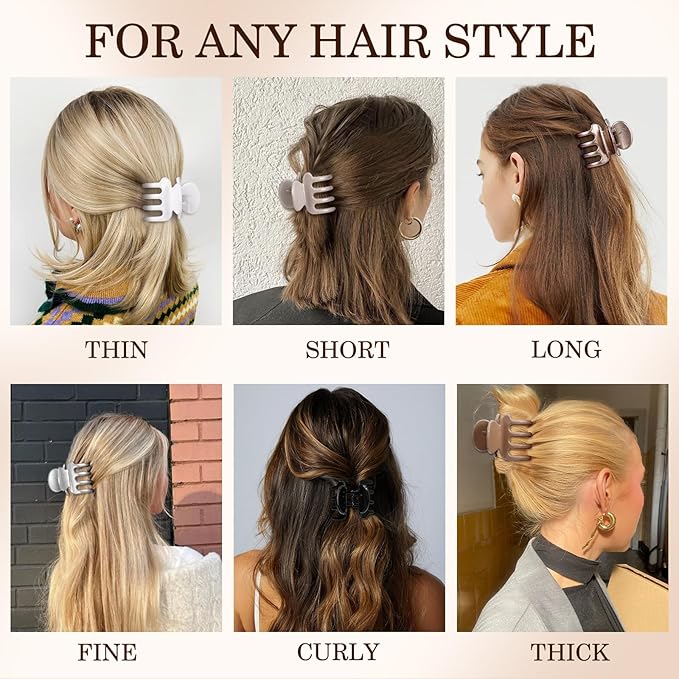 12Pcs Hair Clips for Women 1.8 Inch Small Claw Clips for Thin Hair Medium Hair Claw Clips for Thick Hair Accessories for Women Girls (Gloss Regular)