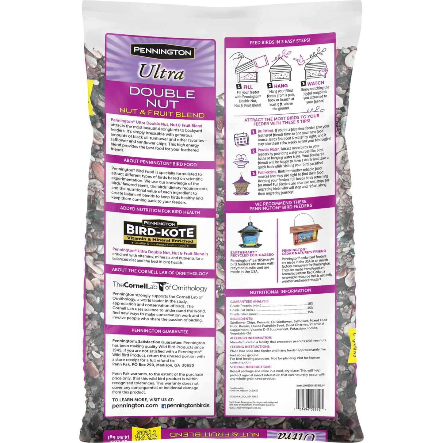 Pennington Ultra Double Nut, Nut & Fruit Blend 10lbs (Pack of 2)