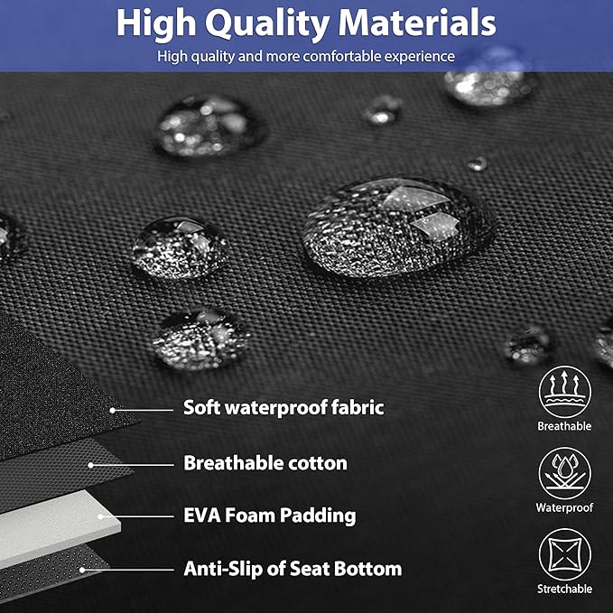 CAR PASS Neoprene Wetsuit Seat Covers, Waterproof Car Seat Covers Front with 5mm Composite EVA, Universal Fit for Car,Sedan SUV Trucks Anti Slip, Airbag Compatible(Black and Blue