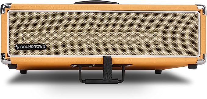 Sound Town Vintage 2U Amp Rack Case, 12.5" Depth with Rubber Feet, Dust Cover, Kickstand, Orange (STVRC-2OR)