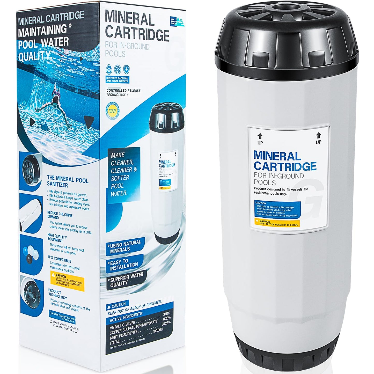 Replacement For Nature2 G35 Mineral Cartridge W28135 N2CG35 W26735 for All Zodiac Limited & Professional G or Pro G Plus Vessel Inground Swimming Pool System W25904 & W20011 Pools Up To 35,000 Gallons