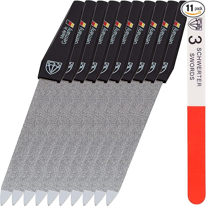 3 Swords Germany - Sapphire Metal Nail File Set 10 Pieces with 1 Piece 3-Way Nail Buffer Ã¢ÂÂ Nail Care Made in SOLINGEN/Germany