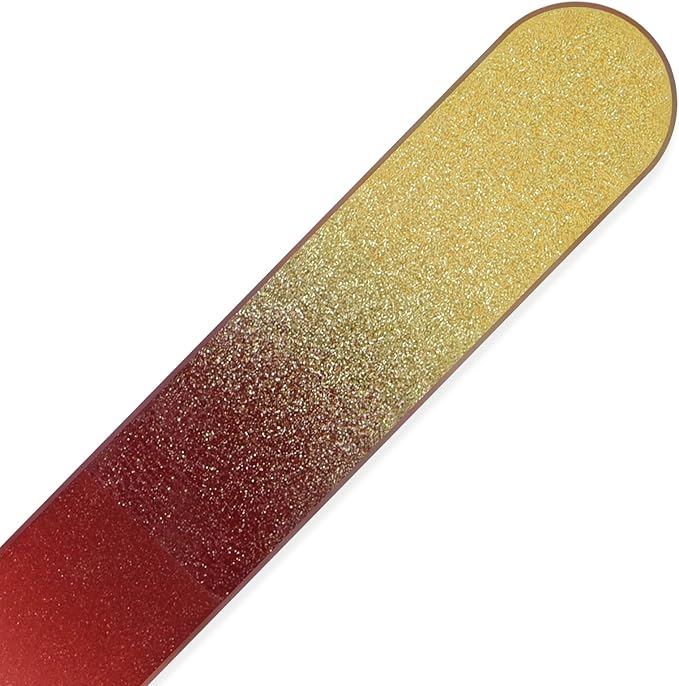 Mont Bleu Rainbow Crystal Nail File in Black Pouch - Czech Tempered Glass - Handmade in Bohemia (Czech Republic)