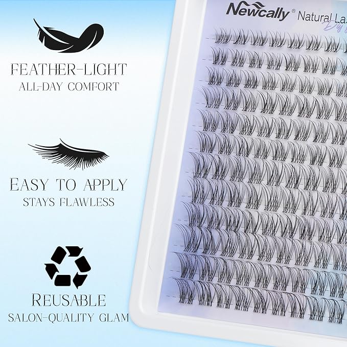 Natural Eyelash Clusters Lash Individuals DIY Lash Extension C-curly Cluster Eyelash Extensions Lash Clusters Wispy 8-16MM by Newcally