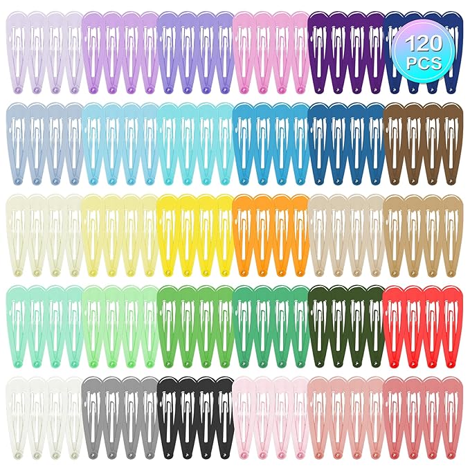 Colorful Snap Hair Clips Hair Barrettes for Girls,Clips Candy Color Hair Accessories for Kids Teens, Toddlers,Women (Color=Multicolor | Pack=120-Pack)