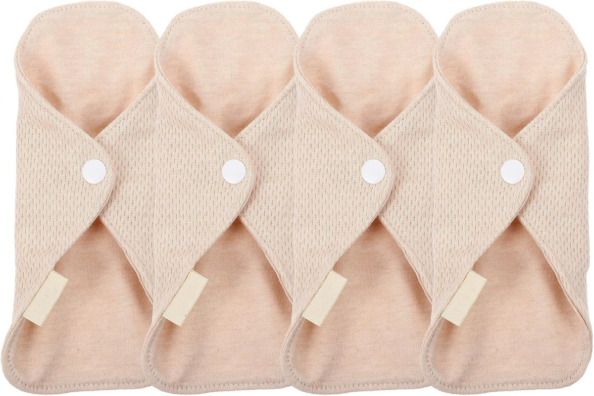 FOMIYES 4PCS Reusable Cotton Menstrual Pads Leakproof Washable Sanitary Cushions Breathable Soft Skin Friendly Comfortable for Travel Outdoor Sports Daily Use