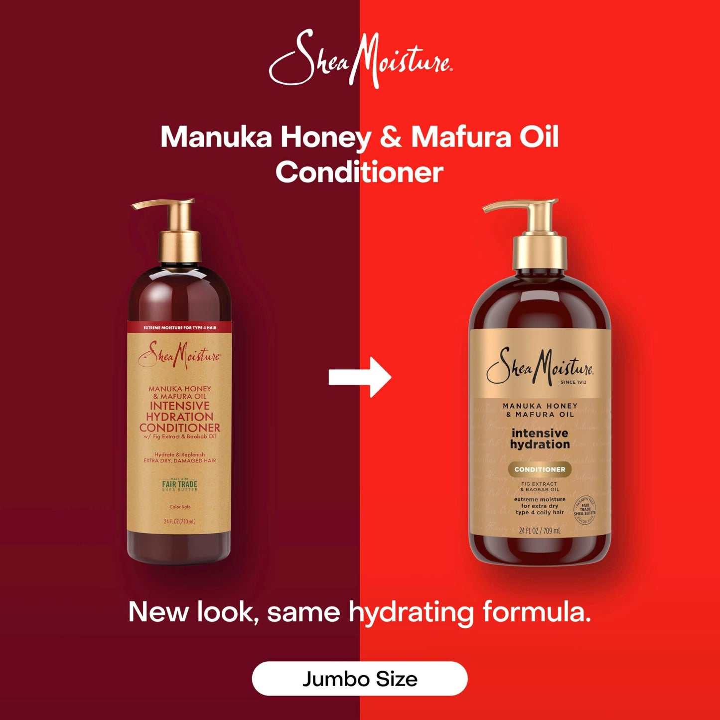 SheaMoisture Intensive Hydration Conditioner Manuka Honey & Mafura Oil for Extra Dry, Damaged Hair, Paraben-Free 24 oz