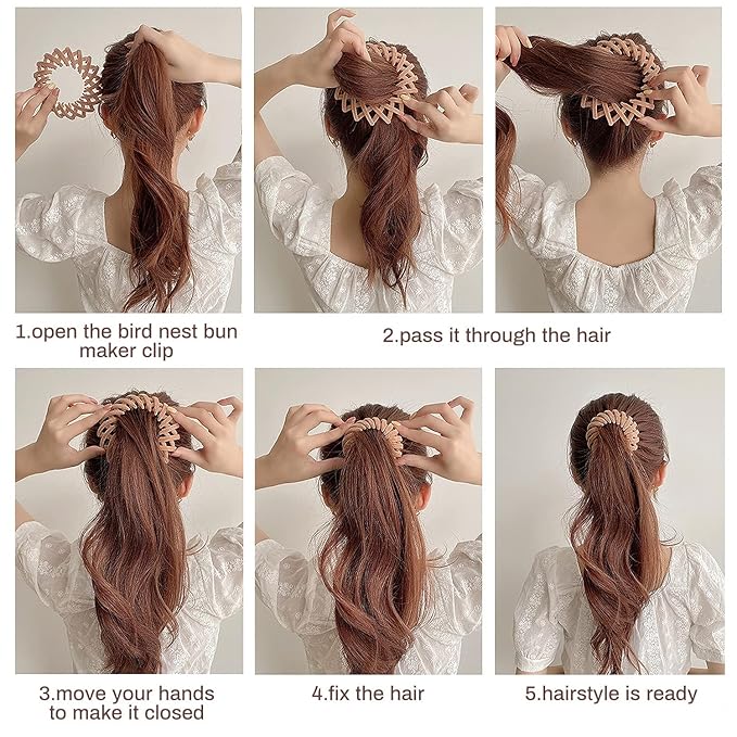 Sizobi Bird Nest Magic Hair Clip, Hair Accessories for Women,Hair Ties Bun Maker Scrunchies for Thick Thin Hair,Hair Clips for Women,Ponytail Holders
