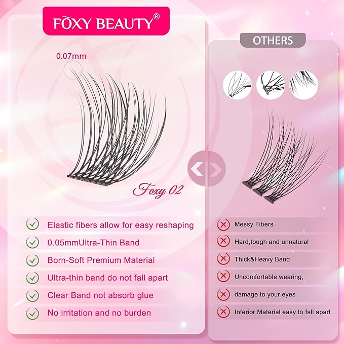 Lash Clusters Eyelash Clusters Wispy Lashes 536PCS EyeLashes Natural Lash Extensions Individual Lashes D Curl DIY At Home