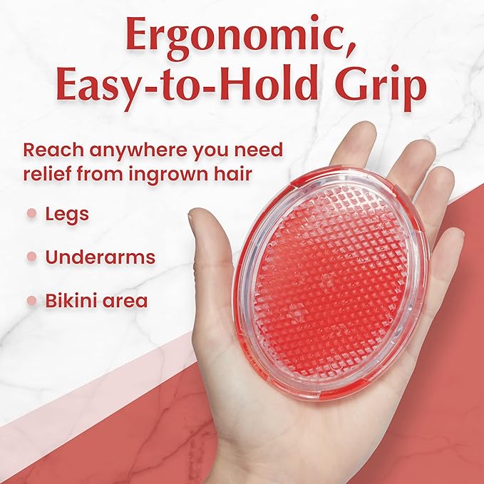 Dylonic Exfoliating Brush for Ingrown Hair and Razor Bump Prevention - Gentle Pre-Shave Exfoliator for Silky Smooth Skin on Face, Legs, Bikini Line - Orange, 4x3-Inch (Pack of 2)