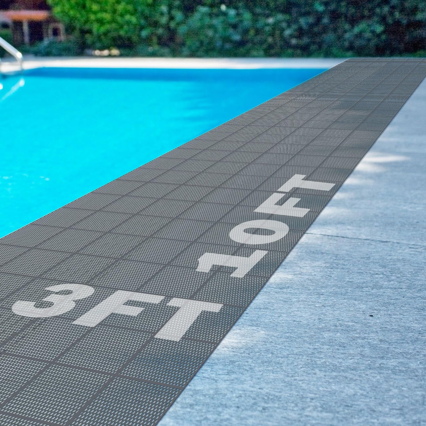 Tondiamo Pool Mat Non Slip Drainage Mats Swimming Pool Floor Deck Mats Rugs PVC Splash Mesh Hollow Doormat Roll for Outdoor Indoor Patio Restaurant Garage Kitchen Bathroom Safety(3 x 10 ft,Grey)
