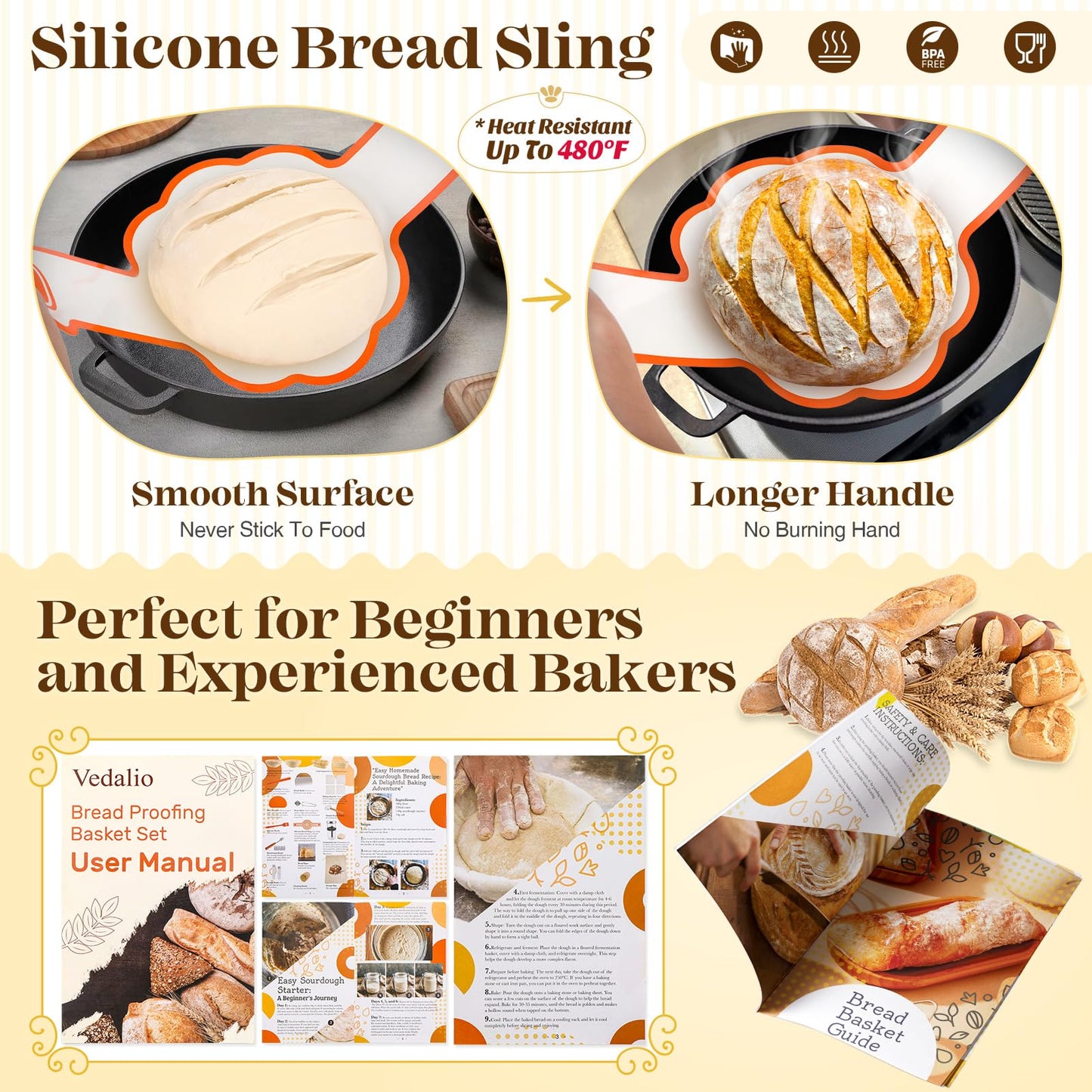 Sourdough Starter Kit, Sourdough Bread Baking Supplies, Sourdough Kit for Modern Home and Kitchen, Sourdough Bread Basket, Sour Dough Kit, Bread Making Tools Kit Gifts for Bakers Women Wife Mom