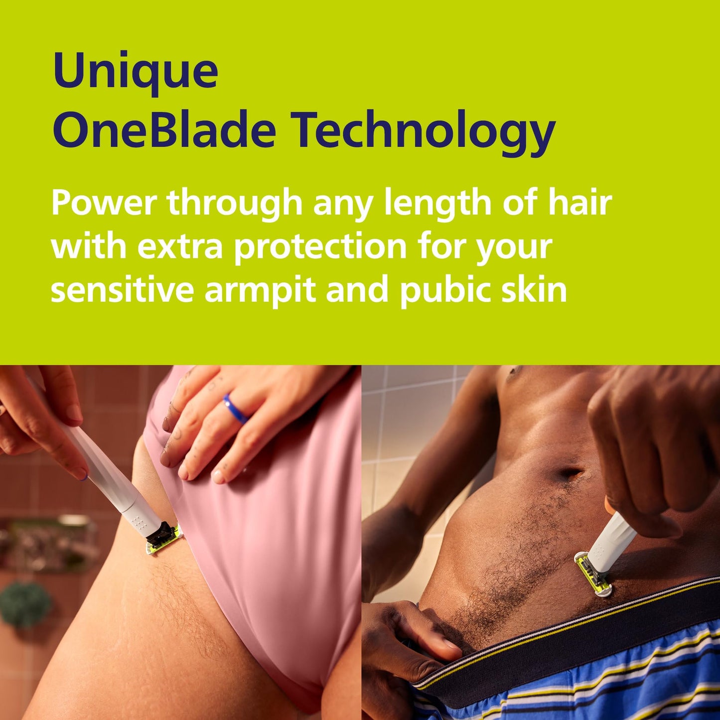 Philips Norelco OneBlade Intimate, Designed For Pubic Grooming, Trim & Shave With Extra Skin Protection, Model QP1924/70