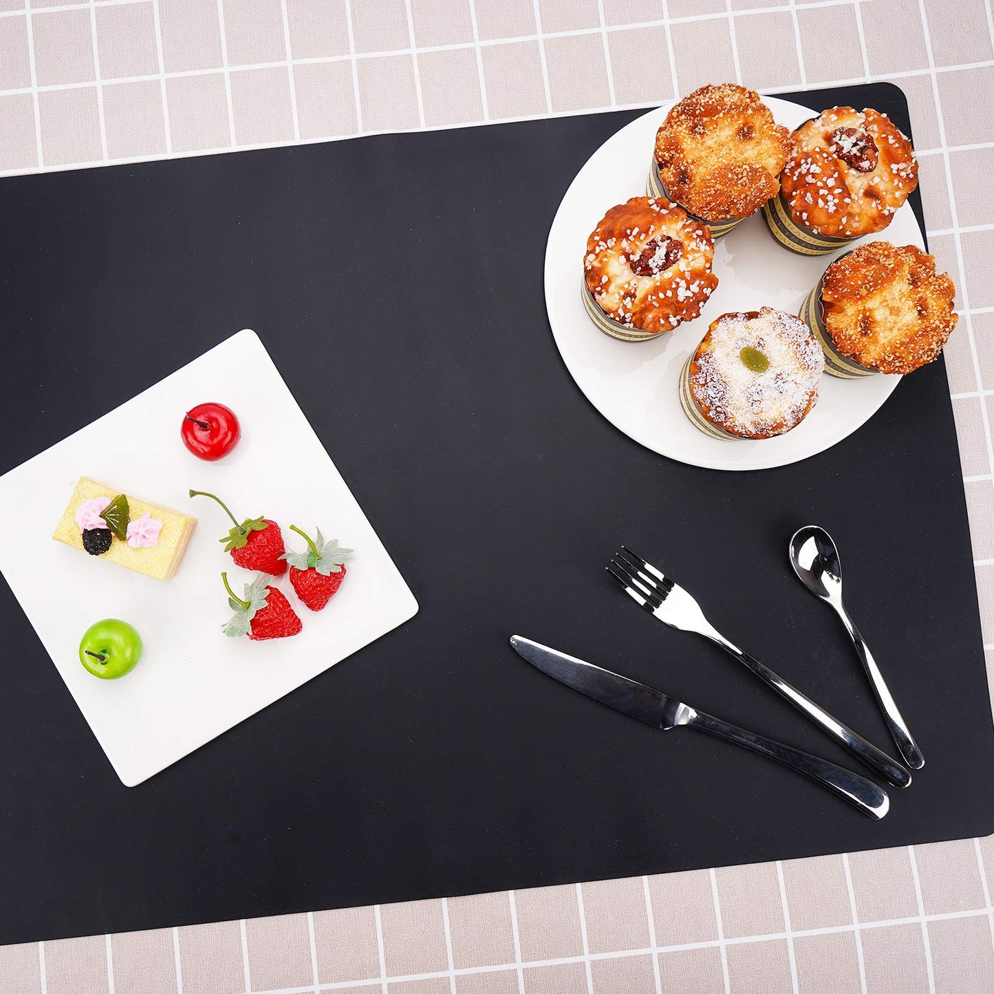 Gartful Silicone Mats for Countertop - 32"x 24"x0.06", Extra Large Multipurpose Mat, Counter Table Protector, Desk Saver Pad, Placemat Nonstick Nonskid Heat-Resistant Kitchen Pad, Black