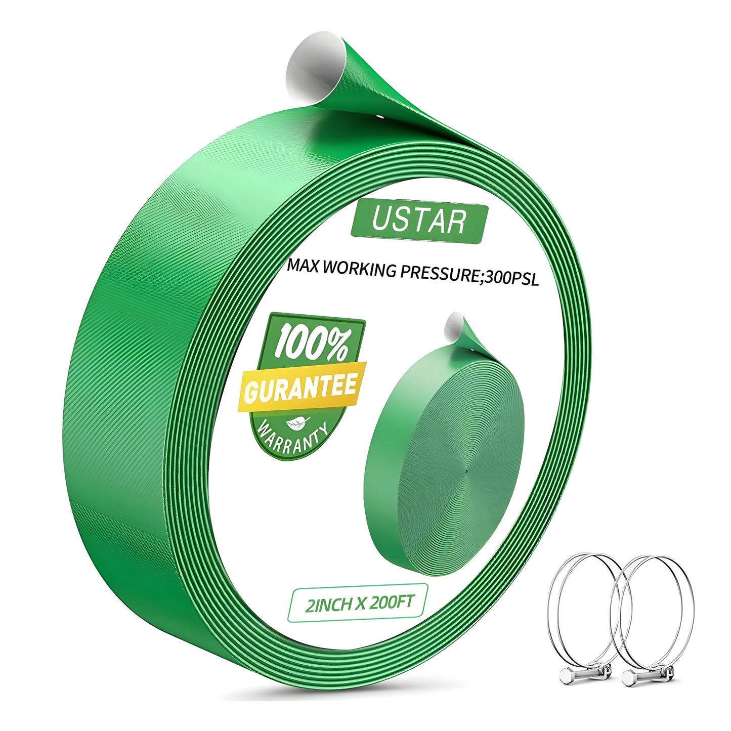 USTAR 2" x 200' Pool Backwash Hose: Pool Drain Hose, Sump Pump Hose with Heavy-Duty 3-Layer, Lightweight, Kink-Resistant for Pool Drain, Irrigation