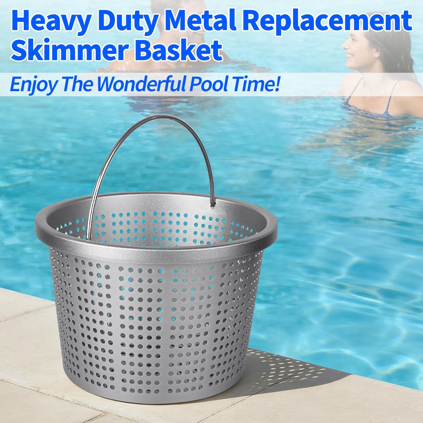 BJFGF Pool Skimmer Basket for Pentair U-3 & Hayward SP1070 Inground Pool Skimmers, 8" Weighted Upgrade Skimmer Basket - Replacement for 08650-0007 SPX1070E & B-9 Filter Baskets