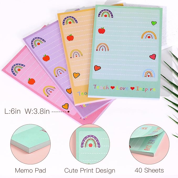 Teacher Appreciation Gifts Bulk, 16Pcs Gifts for Women with Teacher Survival Kit Makeup Bags, Bookmarks, Notepad and Pens, Christmas Valentines Gifts for Appreciation