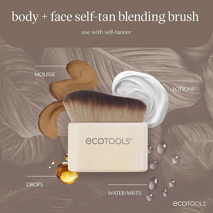 EcoTools Good Tan Body & Face Self-Tan Blending Brush - Kabuki Brush for Sunless Tanner, Eco-Friendly & Vegan, 1 Count