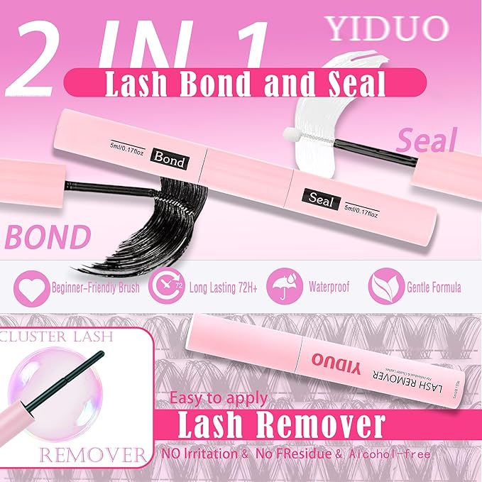 YIDUO 994Pcs Lash Clusters Kit Gift Packs 60D/80D/100D Volume 3D Clusters Lashes Extensions Kit 10-20mm D Curly Wispy Soft DIY Individual Eyelash Extension Kit 4 Box pestañas postizas Bulk Pack