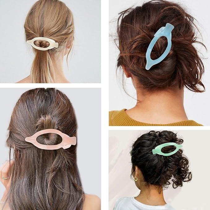 6 Packs Flat Claw Clips for Women, French Concord Flat Hair Clip, Matte Hair Claws Clip for Thin Thick Hair, Lay Down Claws Clips, Durable Strong Hold Hair Clip (Colorful)