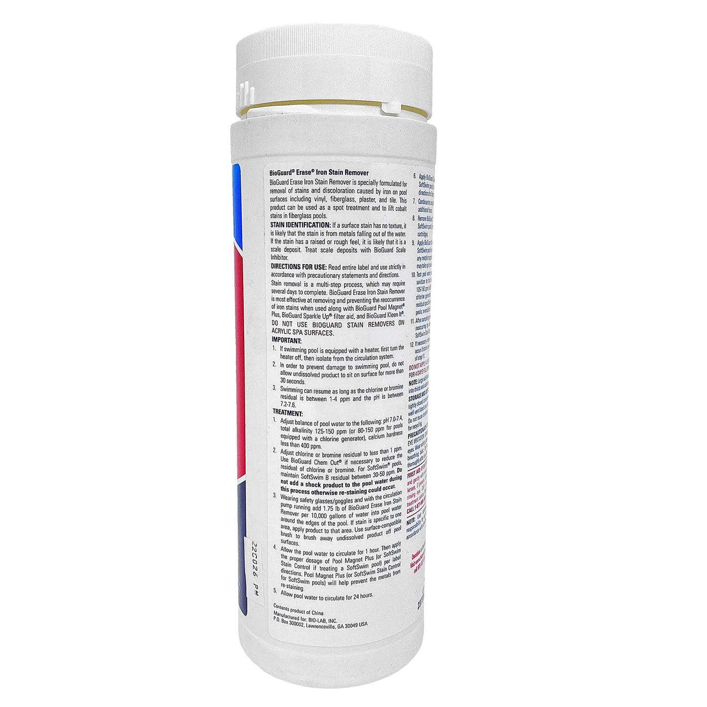 BioGuard Erase Iron Stain Remover, 1.75 lb, Pack of 2, Highly Effective Iron Stain Remover, Restore Pool Surfaces, Suitable for All Pool Types