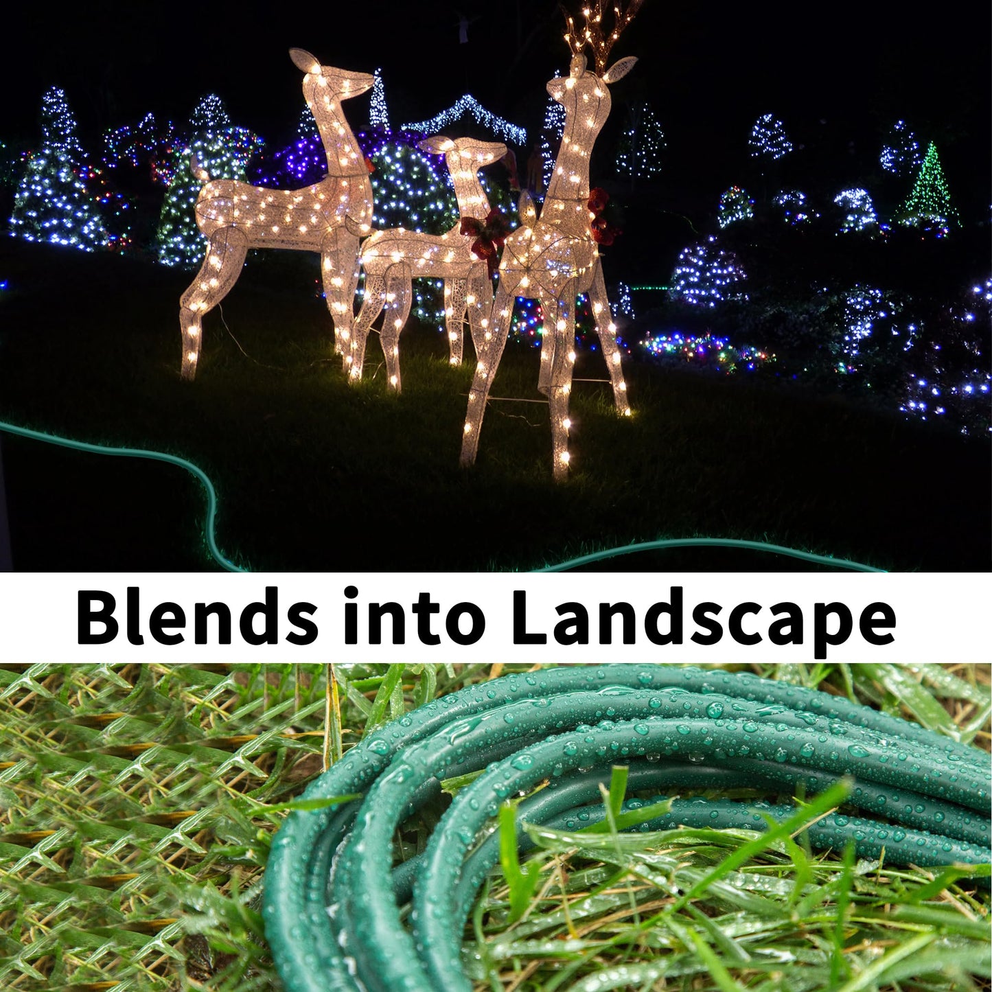 HUANCHAIN Indoor Outdoor Green Extension Cord 25 ft Waterproof, 16/3 Gauge Flexible Cold-Resistant Appliance Extension Cord Outside, 13A 1625W 16AWG SJTW, 3 Prong Electric Cable, ETL