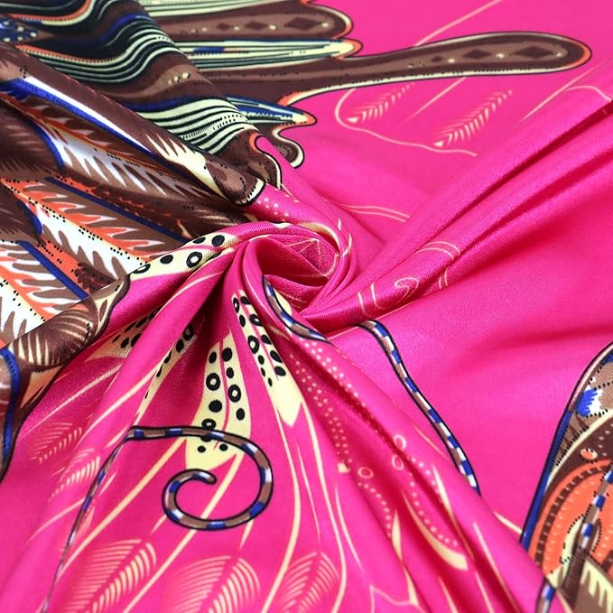 vimate 35" Square Silk Like Head Scarf - Women's Fashion Satin Scarf Bandana for Hair Wrapping at Night.