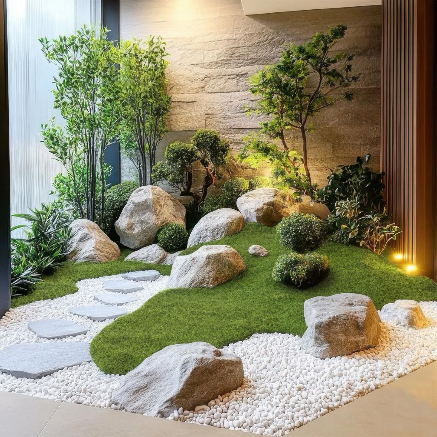FAICOIA Fake Moss Rolls for Crafts Table Runner Party Centerpieces Decoration 16" x 118" Artificial Moss for Plants Indoor Green Faux Grass for Planters DIY Fairy Garden Floral Wedding 40 x 300cm