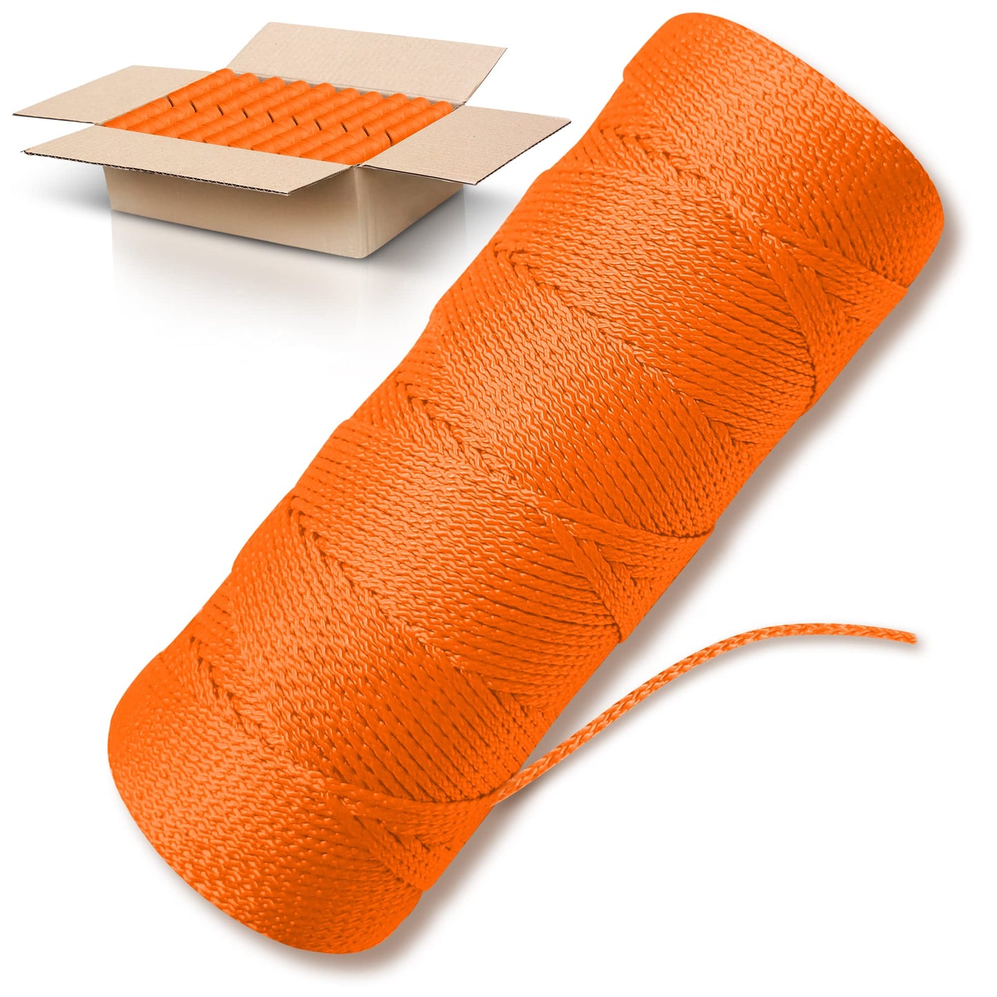 Orange Mason Line String Line - 36 Roll Pack - #18 Braided Nylon String - 1000 Ft Length Per Roll - Nylon Twine for Gardening Or Masonry Tools - Perfect Construction String for A String Level