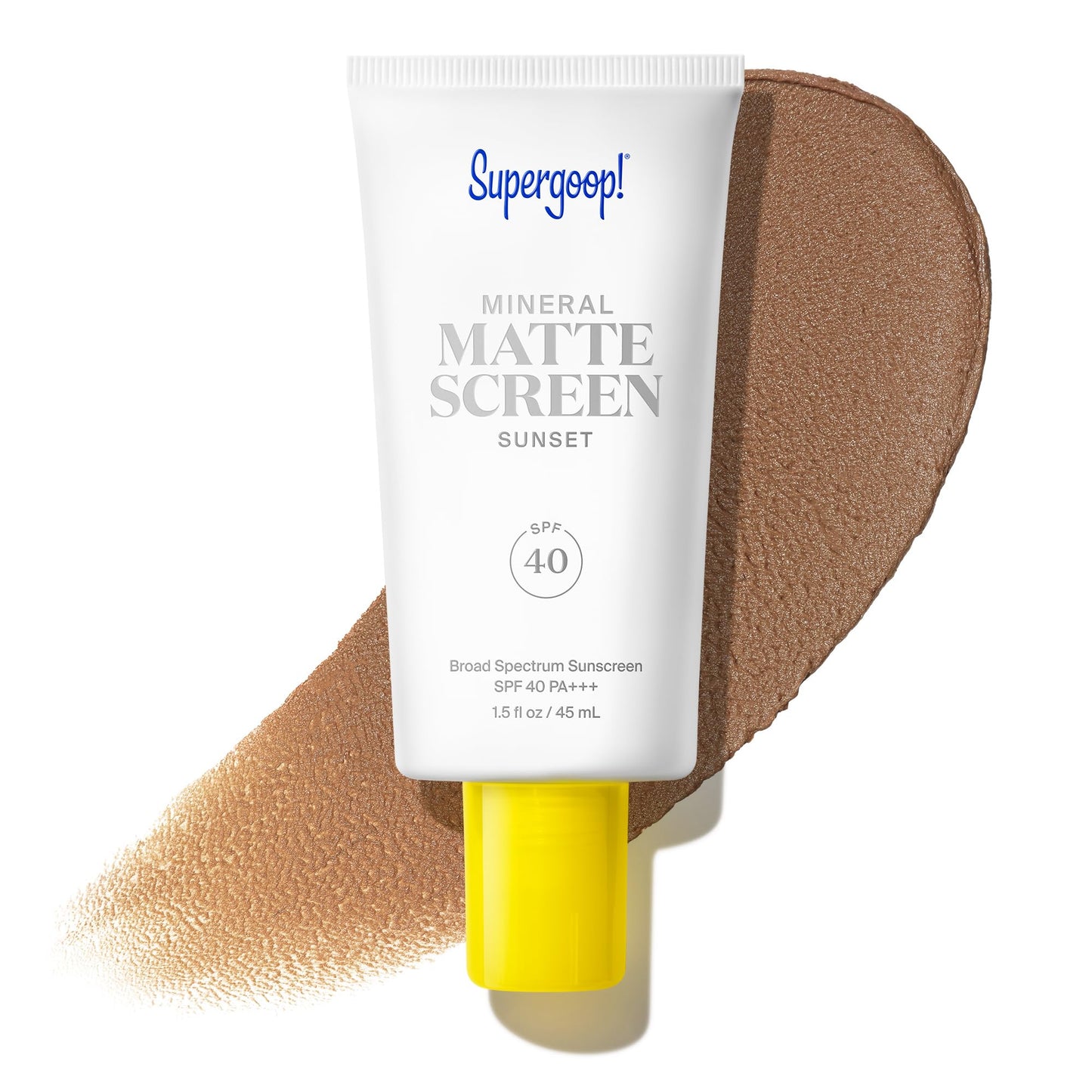 Supergoop! Mineral Mattescreen (SPF 40) - 45 mL - Mineral, Oil-Free Broad Spectrum Sunscreen - Smooths Skins Appearance, Minimizes Pores & Controls Shine - Water & Sweat Resistant - Sunset