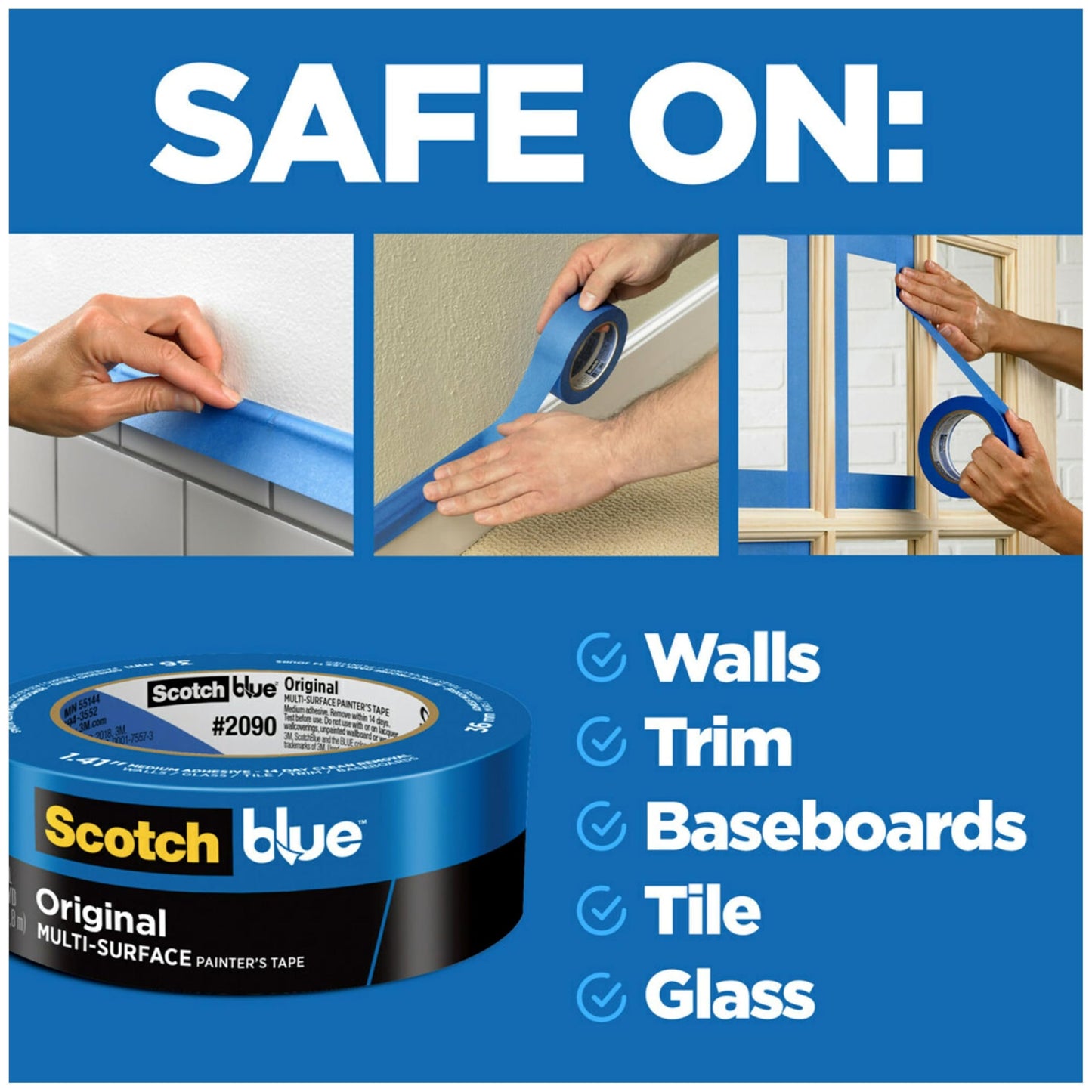 3M 1 Blue 2090-24EVP.94 in. x 60 yd. Scotch Painters Tape Value Pack-6 Pack