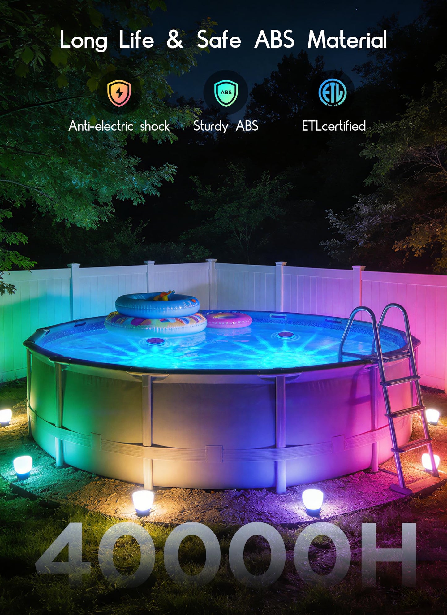 Floating Solar Pool Lights 1 Pack, RGBWW 12 Lighting Modes, 3 Dimming & Timing IP68 Waterproof with Remote Control, Solar Floating Pool Lights for Above Ground Pools Inground Pools Accessories Bathtub