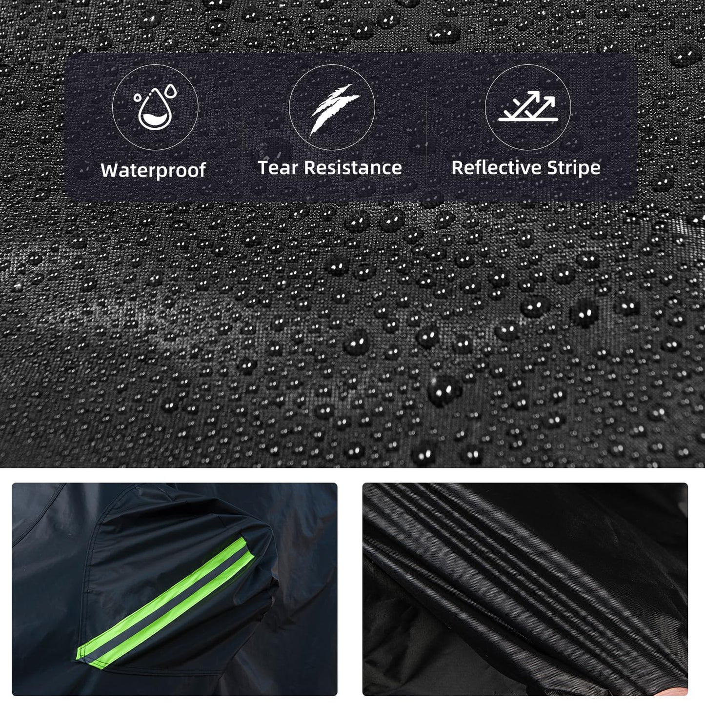 Morhept Waterproof Cover for Jeep Wrangler JK JL CJ YJ TJ 4 Door 1987-2026 Outdoor Sun Rain Wind Snow Protection Dustproof Covers with Driver Door Zipper Black