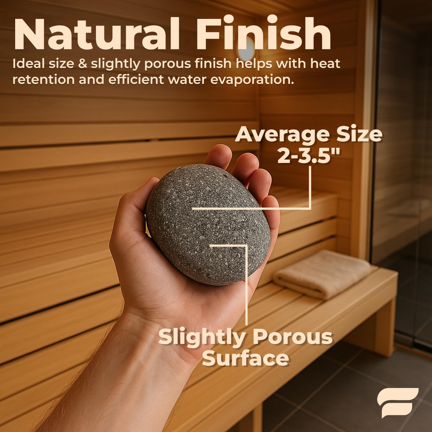 SAUNOM Premium Sauna Rocks for Electric and Wood Burning Sauna Heaters — 33lbs A+ Grade Natural Vulcanite — Crack Resistant & Superior Heat Retention Sauna Stones — Fast Heating & Long Lasting Steam