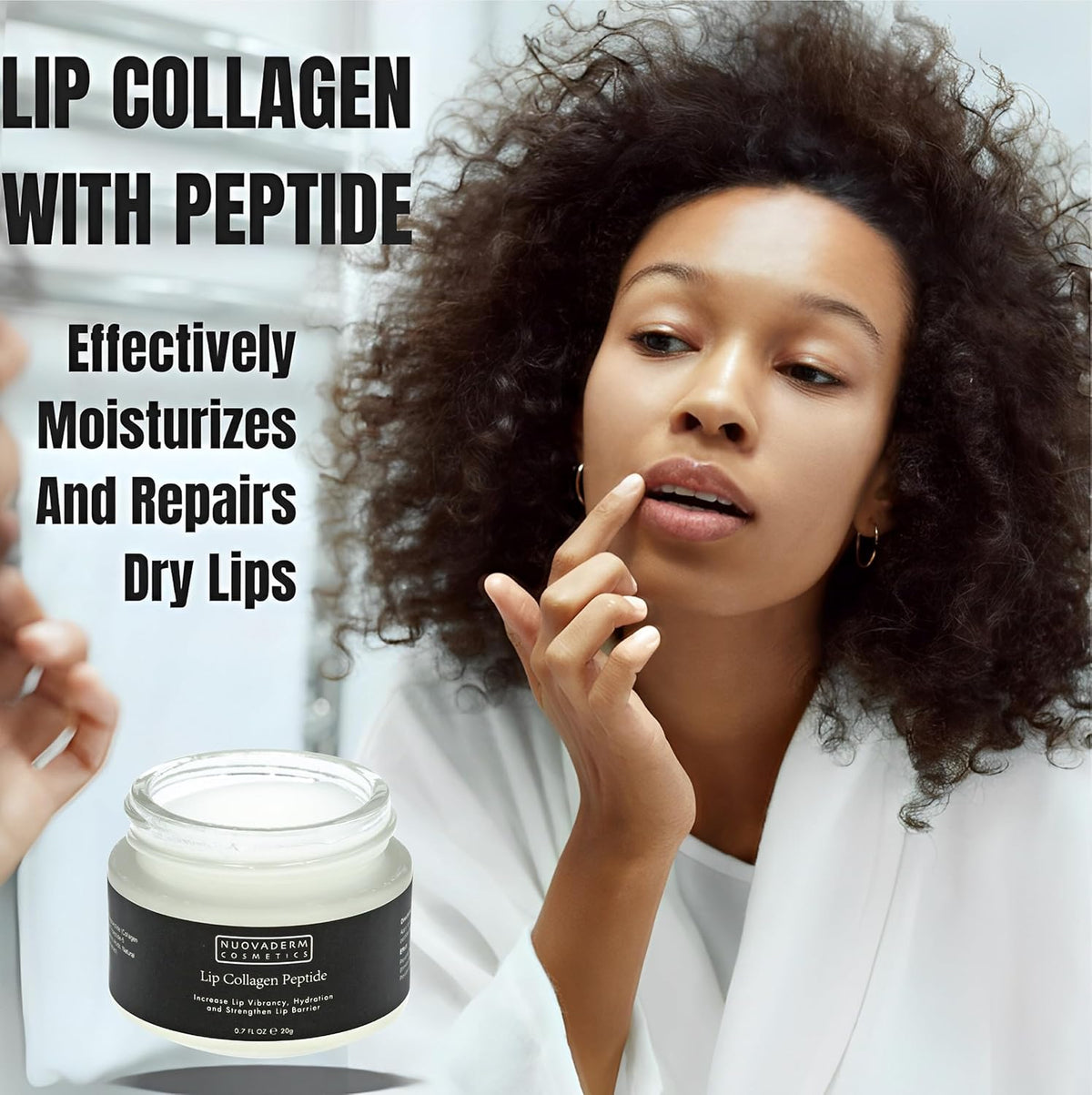 SLT Hydrating Lip Mask - Vegan Lip Collagen Sleeping Mask Soft and Supple Lips - Moisturizing Lip Balm with Peptide Complex for Lip Wrinkles Repair, Overnight Lip Treatment for Cracked Lips