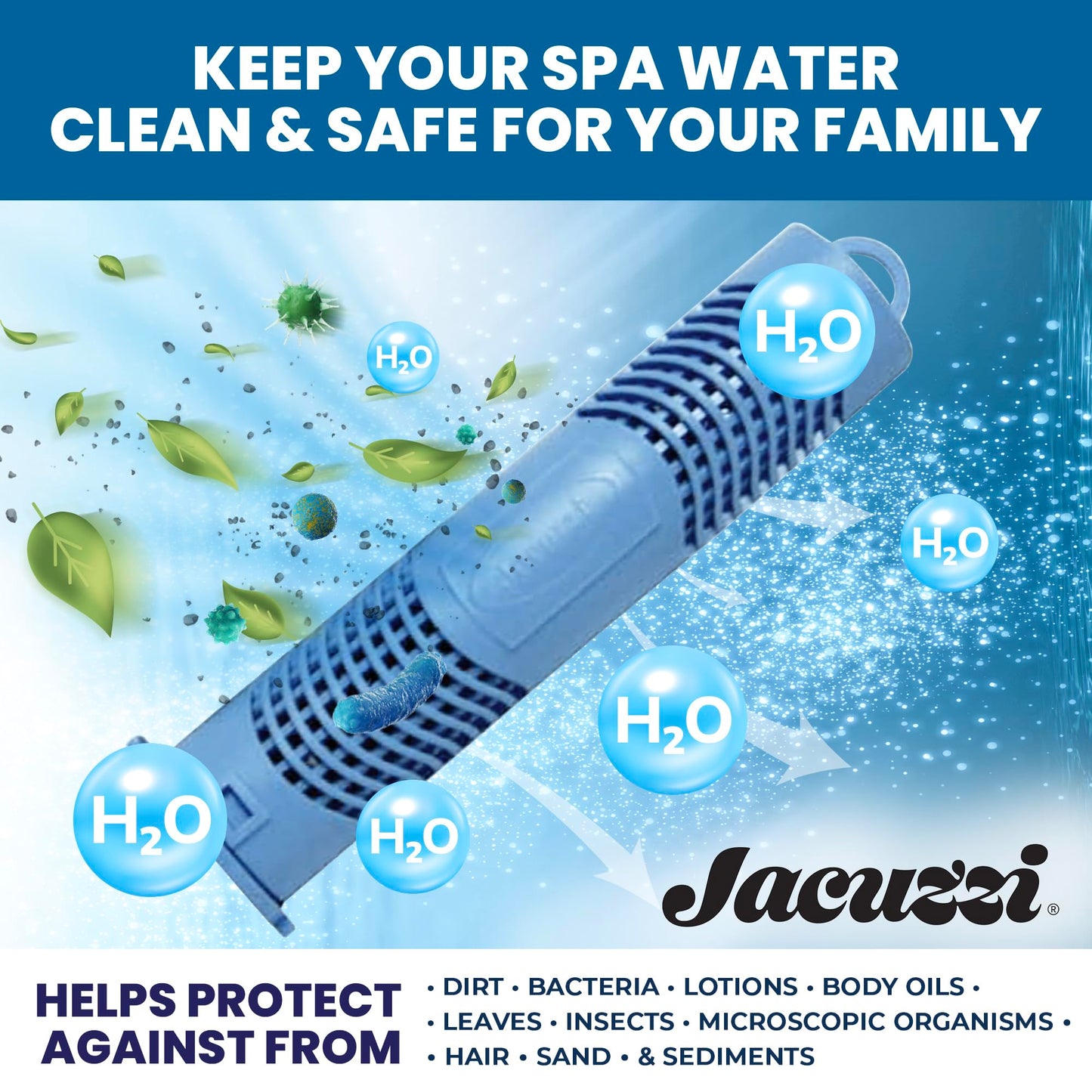 Jacuzzi ProClear Mineral Spa Sanitizer Cartridge – 2890-185, Hot Tub Mineral Cartridge for J-300, J-400 & J-500 Series, Easy-to-Install Design Supports Balanced Water and Reduced Chemical Use