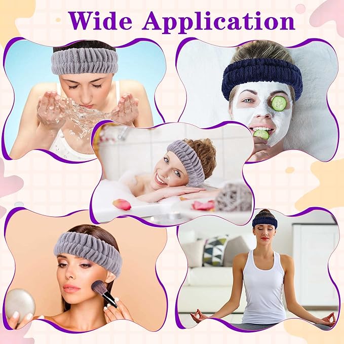 Spa Headband, Makeup Headband for Washing Face, Skincare Headbands for Girls Women, Soft Facial Makeup Head Band,Chrismas Gifts for Teens